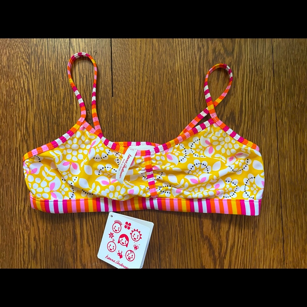 BNWT Hanna Andersson Reversible Bathing Suit Top Size 150 cm or 12